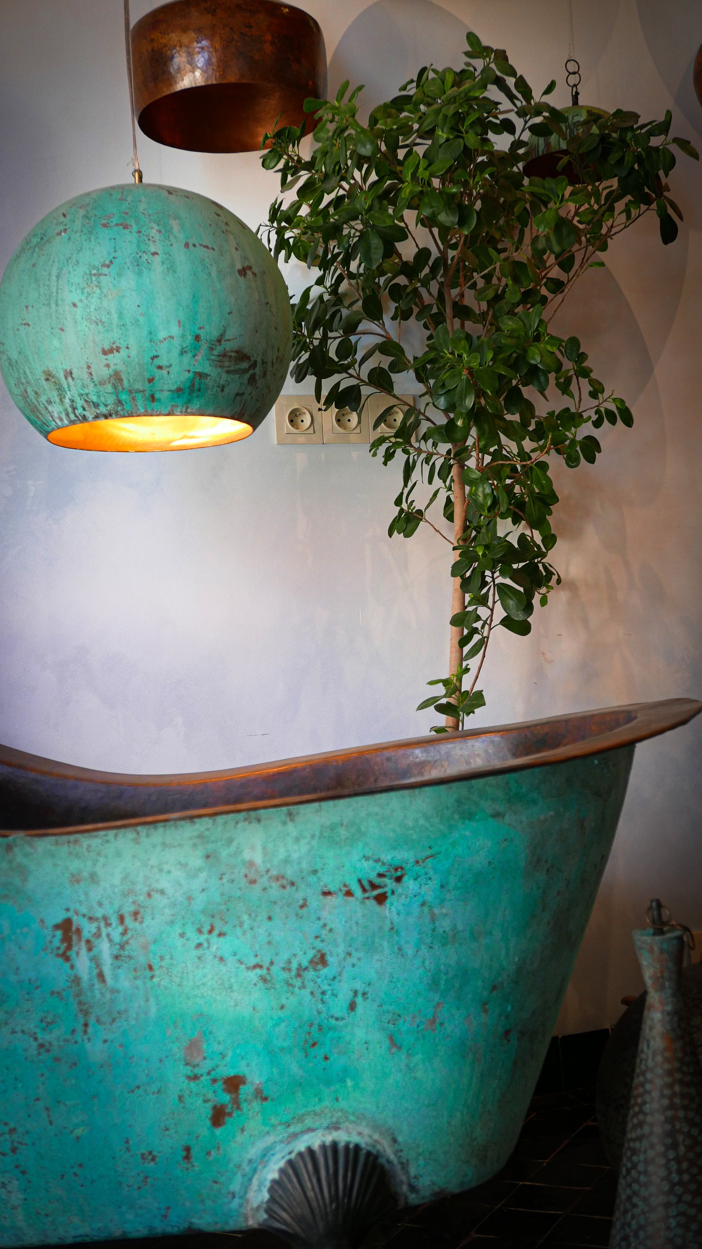 Copper oxidized Bathub